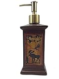 Elegant Square Soap Dispenser with Moose Design, 8-inch