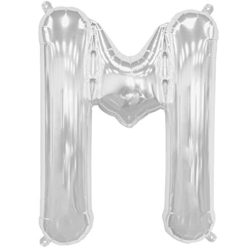 16 inch Letter M - Silver Air-Filled Foil Balloon