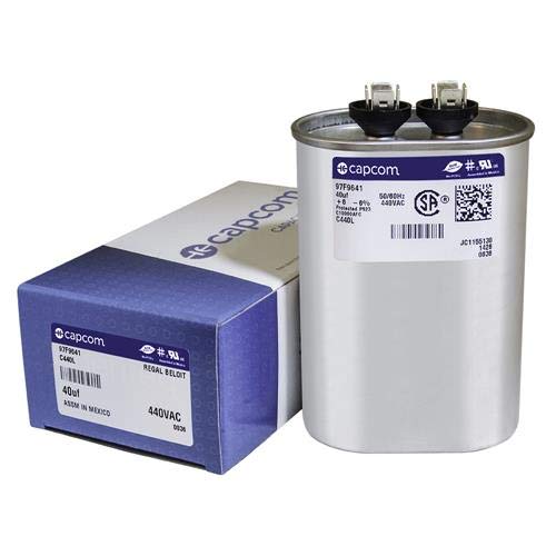 97F9641 40 uf MFD 440 Volt VAC - GE Genteq Replacement Oval Run Capacitor by CAPCOM