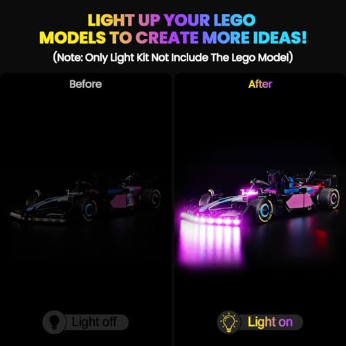 Image of Upgraded Led Light Kit Compatible with Lego BWT Alpine F1 Team A524 Race Car Building Set, Lights Decoration Compatible with Lego 77248 (Model Not Included)