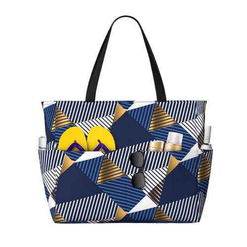 Sac de plage grand format or et bleu luxe sans soudure pour résoudre le manque de place