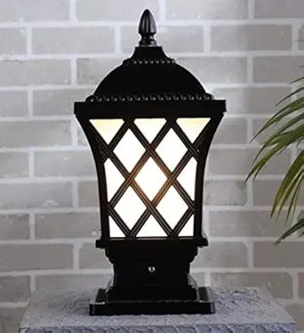 Antique Design Metal Gate Lamp for Home and Garden | Outdoor Lights for Poles and Pillars (Net Square)