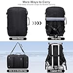 PIJUSHI Travel Backpack for Women Carry on Luggage Backpack Airline Approved Duffle Bag Rucksack with Shoe Compartment(PE048 Black) - Image 4