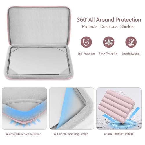 Image of MOSISO Compatible with MacBook Air 15 inch Case M5 2026 M4 M3 M2 2025-2023 | A3448 A3241 A3114 A2941, Protective Hard Shell Case&Puffy Sleeve Bag&Keyboard Skin&Webcam Cover&Screen Film, Baby Pink