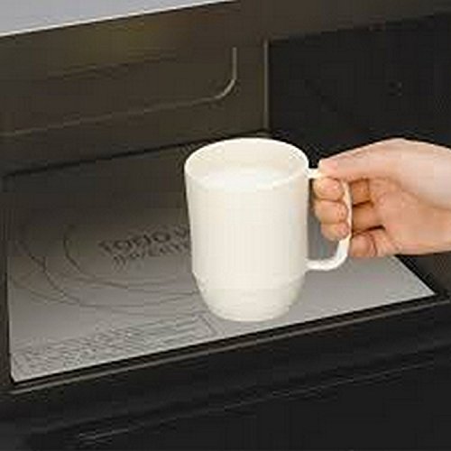 Taza de viaje no rompible de plástico 12 oz blanca miniatura 3