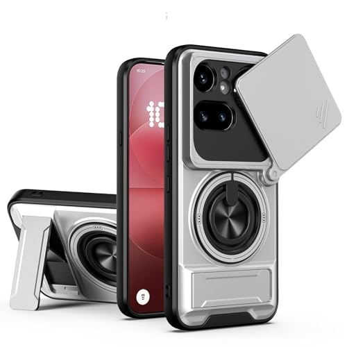 �Ή��@�� Nothing Phone 4A Pro �g�уP�[�X,�f���A���X�^���h�A�����Y�ی�X���C�h�J�o�[�A�}�O�l�b�g���ی�P�[�X Silver