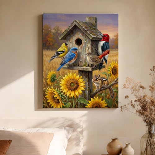 Lienzo de girasol para paredes vacías y oscuras: decoración realista de 16x20" 4