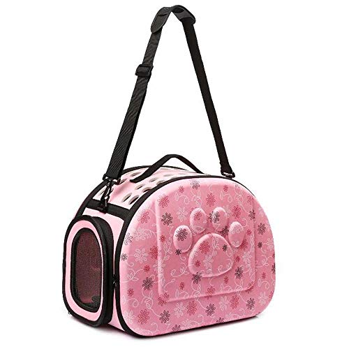 XIAMIAO PVC Outdoor Pet Carrier Bag Dog Shoulder Bag Pet Hand Bag Pet Supplies(S,Champagne)