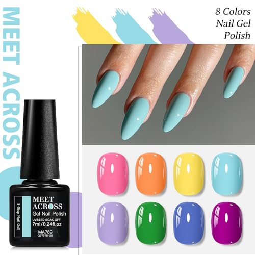 Set de esmaltes gel 8 piezas 3 en 1 MEET ACROSS miniatura 6