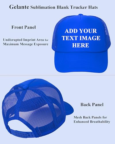 Image of Gelante Sublimation Blank Trucker Hats - Polyester Foam Mesh Snapback Baseball Cap