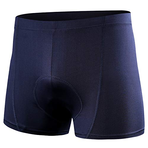 MUCUBAL Men's 3D Padded Cycling Underwear shorts MTB Bike Bicycle Undershorts(Dark Blue,XXL)