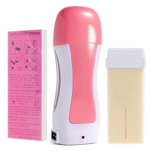 Image of QOAL Wax Heater Machine Roller Wax Warmer Kit for Hair Removal,Includes Wax Warmer, Refill Cartridges, and Waxing Strips Wax for Women All Skin Types Waxing Kit Combo Wax Heater Cartridge and Wax Strips