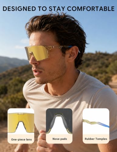 Image of BIRCEN Polarized Baseball Sunglasses for Sports: TR90 Lightweight Running Sunglasses Cycling Glasses for Outdoor Runners MTB