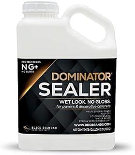 1 Gal. DOMINATOR NG+ Clear Acrylic Sealer | No Gloss Paver Sealer | Wet Look, Color Enhancing | Professional Grade | Concrete Pavers and Decorative Concrete | Fast Dry | Driveway, Patio and Walkways