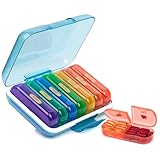 POPCUBE Premium Weekly pill organizer 2 times a day, Medicine organizer box| Medicine box for Home, portable travel pill box weekly with large compartments moisture-proof pill case for vitamin, Medicine, pills, supplements