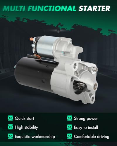 Image of SCITOO Starter Motor 19033 for Volvo for S60 2.5L 3.0L S80 3.0L 3.2L V60 3.0L V70 3.2L XC60 3.0L XC60 3.2L 2010-2015 XC70 3.0L 2009-2015 for XC70 3.2L XC90 2007-2014 1.4KW 12V CW 10-Teeth