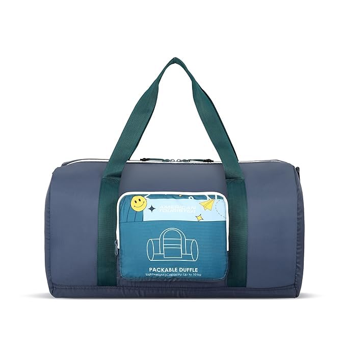 Image of American Tourister x Love Child by Masaba Packable Duffle Bag for Travel /Lightweight Polyester Foldable Duffel