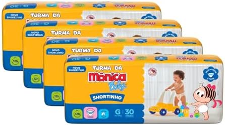 Fralda Turma da Mônica Baby Shortinho Jumbo G 120 Unidades
