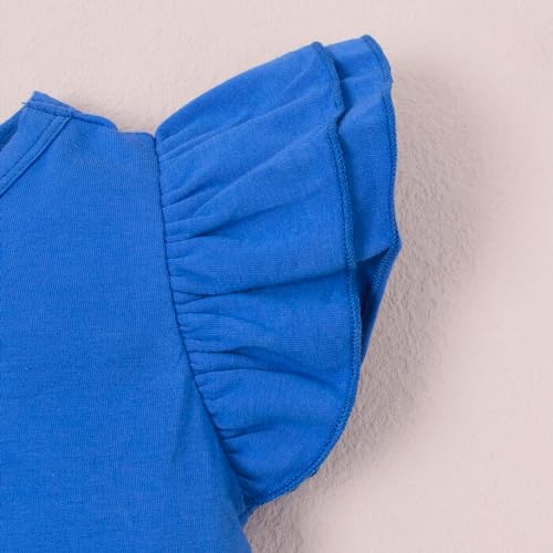 Image of LYSMuch Toddler Girls Short Sleeve Ruffle Basic Blouse