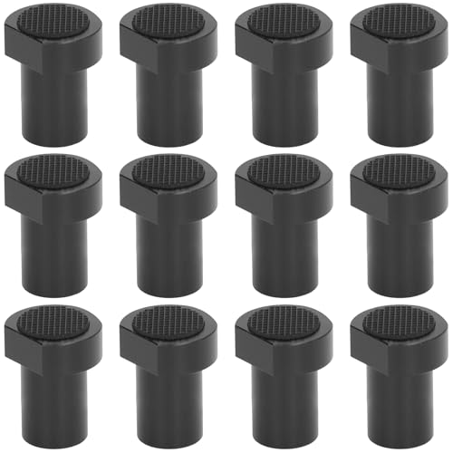 12PCS Aluminum Alloy Bench Dogs Clamp, 3/4" 19mm Bench Dogs Non Slip Bench Brake Inserts Woodworking Clamp Accessories for Milling Cutting MFT Workbench, Woodworking DIY Projects (Black)
