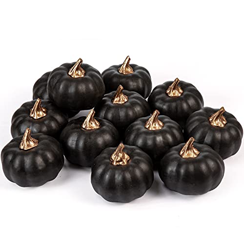 Whaline Artificial Pumpkins Bulk 12Pcs Vintage Pumpkin Harvest Lifelike Pumpkin Fake...