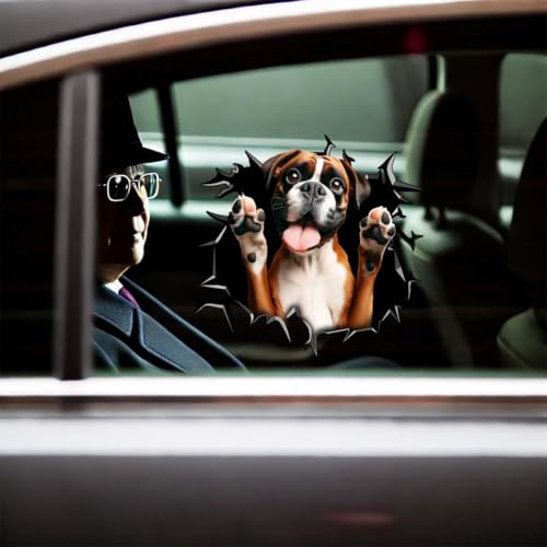 Image of Cute Dog Stickers for Car Window Decals Waterproof Funny Sticker (Boxer Stickers)