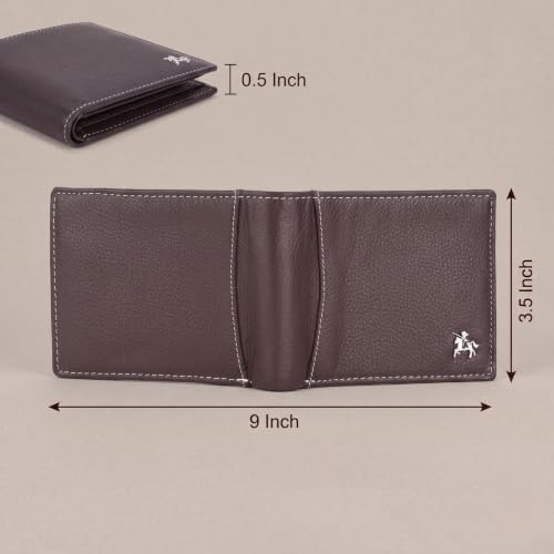 Image of LONDON ALLEY Slavia Brown Leather Wallet for Men, 6 Card Slot | RFID Protected
