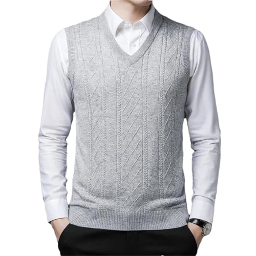 Men Sweater Vest Sleeveless Short Solid Color Mens Clothes V-Neck Slim Fit Men's Knit