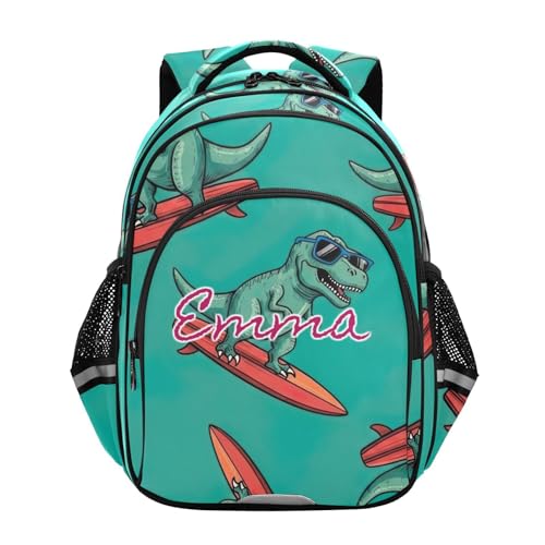 Sac à dos dinosaure vert cool personnalisé : cadeau parfait école primaire