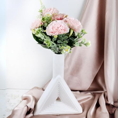 Image of SATYAM KRAFT 1 Bunch Artificial Carnation Flower Stick for Home Decor, Bedroom, Living Room, Balcony, Office Desk, Wedding, Marriage Decoration, Gift, Festival, Shelf & Corner Decoration (Peach)