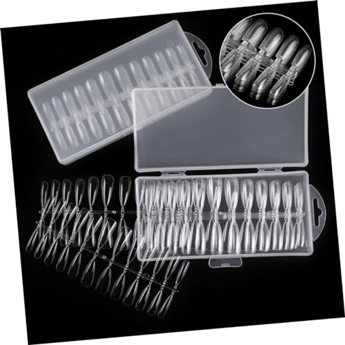 2 Caixas Meninas Unhas Postiças Unhas Falsas Caixão Unhas Francesas Pontas De Extensão De Unhas Unha