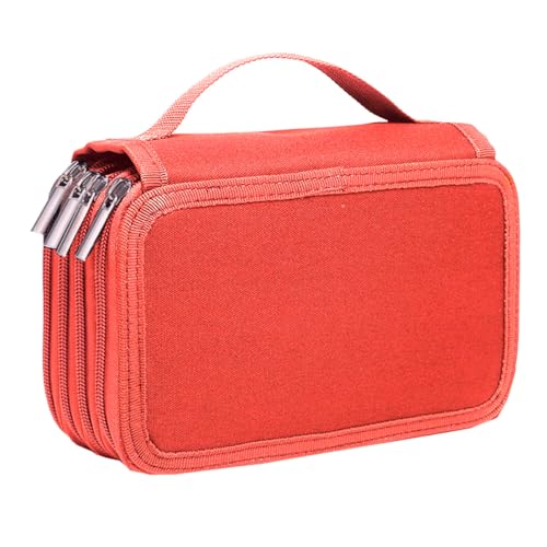 Estojo Box Grande BakPak Unissex 4 Zípers Quadrado Divisória (Laranja)