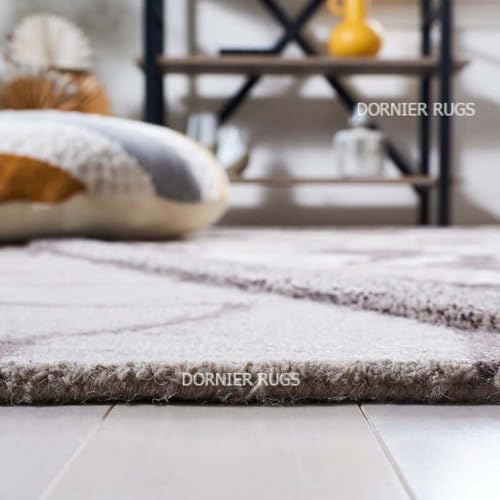 Image of 5x8 Ft Wool Floor Rug - Premium Handcrafted Woolen Tufted Carpet for Home & Office Use