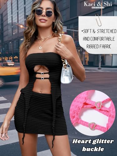 Kaei&Shi 2000s Mini Skirt 2 Piece Set, Sexy Night Out, Rave Party Clubwear4