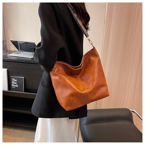 Large Capacity Bucket Bag-Work Tote Bag with Broad Shoulder Strap and Smooth Zipper,Perfect for Work Shopping2