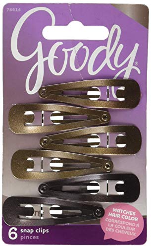 Goody snap hair clips, brunette, 6-count(1942446), pack of 1