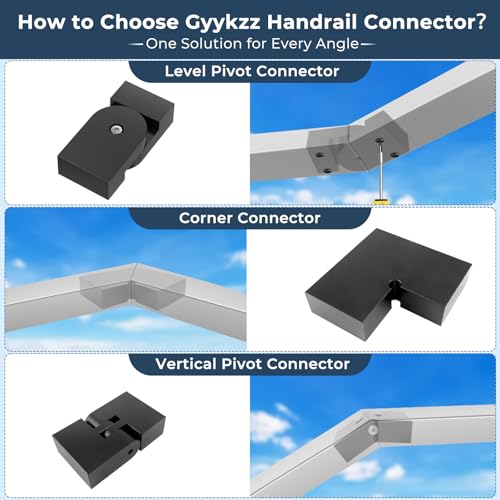 Image of 1 Pack Black Level Pivot Connector for Stainless Steel Flat Handrail, 180 Adjustable Cable Railing Fitting for Top Hand Rail, High Strength POM Connecting Block for Horizontal Handrail System