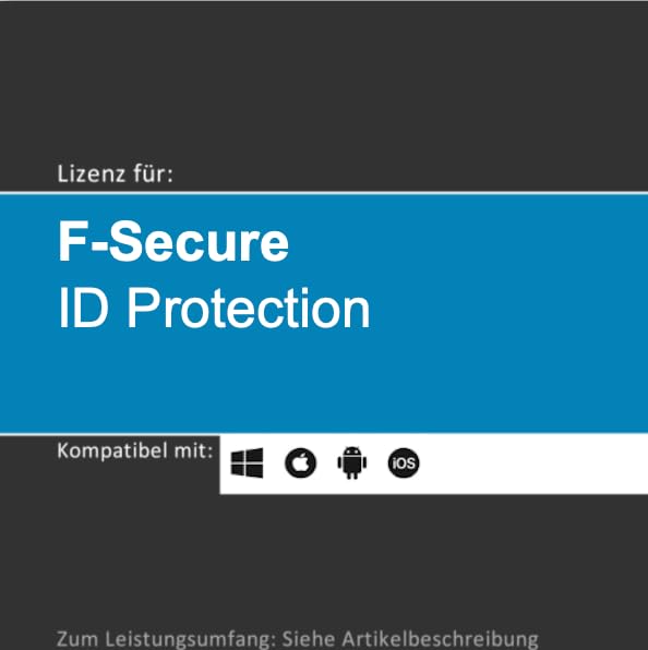Lizenz für F-Secure ID Protection | 2026 | 5 o. 10 Geräte | 1 Jahr | Vollversion | Windows/macOS/iOS/Android | Lizenzcode per Post in frustfreier Vepackung (FFP) softwareGO (5 Geräte - 1 Jahr)