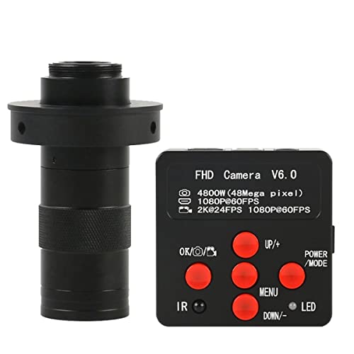 顕微鏡観察 4.8mp 2K 1080p 60fps USB.ビデオ顕微鏡カメラ、100x 130x 200X 300x 500XズームCマウントレンズ(With 130X Lens)