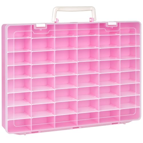 Display Case Compatible with Disney Doorables Collectible Mini Figures/ for MGA Entertainment Miniverse. Toys Storage Organizer Container for Multi Peek/ for Village Peek Characters (Box Only)--Pink