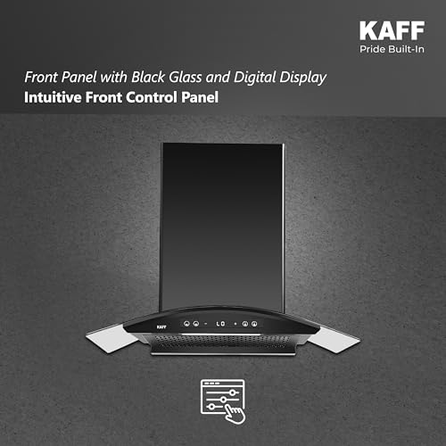 Image of KAFF MAINZ 90DC 90cm Wall Mounted Kitchen Chimney | 1400 m /hr Suction | BLDC Motor | Filterless Dry Heat Auto Clean | Gesture & Touch Control | 9 Speed Levels |12 Years Motor Warranty