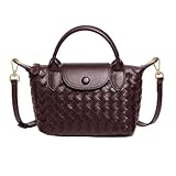 NFengHe Dumpling Crossbody Taschen für Damen, trendig, Leder, kleine Geldbörse, Mini-Handtasche, A-Wein