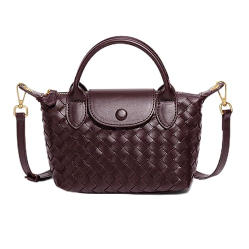 Small Woven Crossbody Bags Purse for Women Trendy Leather Dumpling Lightweight Mini Handbag