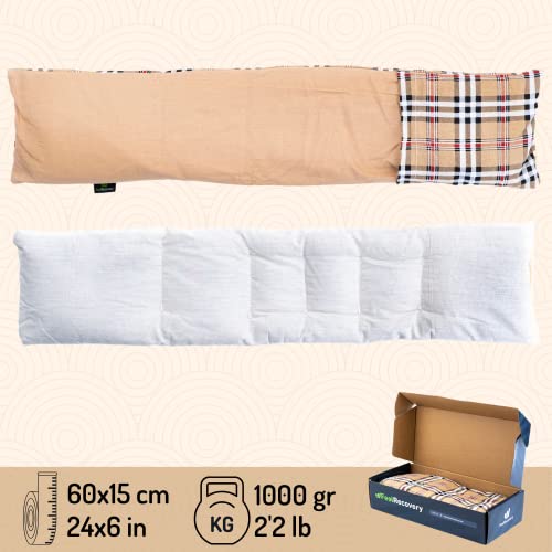 Coussin chauffant micro-onde cou et épaules (60x15 cm) en graines de lin