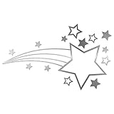 Color: cromado JasonCarlMorgan JCM Shooting Stars Coche Maletero Pegatina, Cromo