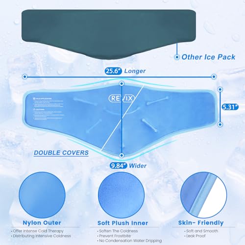 REVIX XL Neck Ice Pack for Injuries Reusable Neck Cooling Wraps for Pain Relief, Hot Cold Gel Packs Reusable for Chronic Pain, Sports Injury & Cervical Surgery, Soft Plush Lining Ice Neck Wrap - Image 4