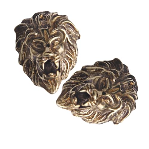 TOYANDONA Botones de Latón Vintage Cabeza de León 2 Unidades Botones de Cuero Antiguos para Manualidades Cierres para Pantalones y Accesorios de Costura Decoración DIY para Bolsos y