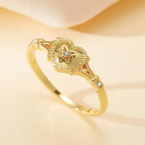 Heart Rings Love Ring Gold Engagement Wedding Chunky Rings Jewelry Accessories Anniversary Birthday Gifts for Women2