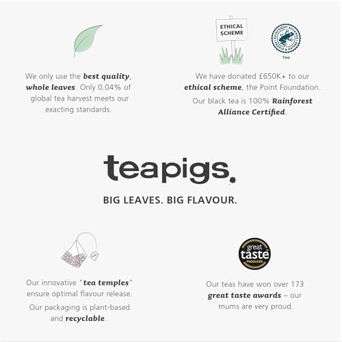 teapigs Calm Herbal Tea Bags - Whole Leaves & Flowers - Caffeine-Free Nighttime Blend for Sleep, Relaxation & Digestive Comfort - Eco-Friendly & Soothing - 15 Biodegradable Tea Temples (1 Pack)