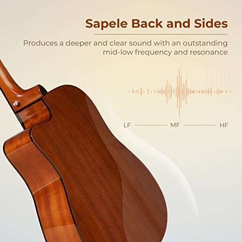 Vangoa 39 Inch Full Size Electric Guitar Beginner Sunburst Bundle Sunburst Acoustic Guitar Kit For Beginner #TOP5